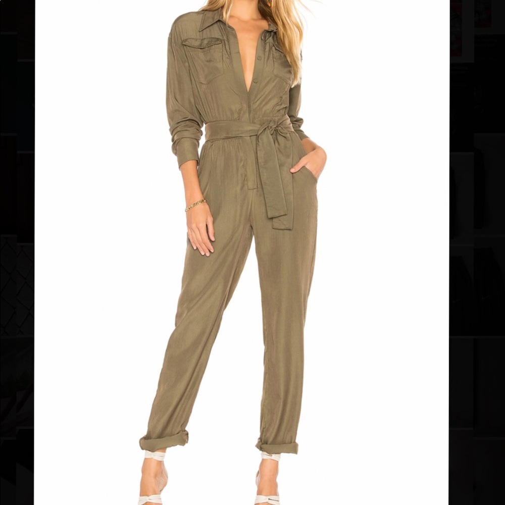 LIONESS Lara Jumpsuit in Khaki size XS